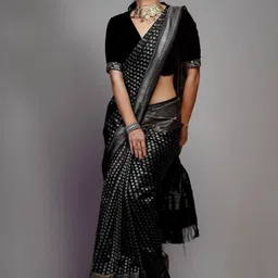 AVANSHEE Polka Dots Woven Design Zari Kanjeevaram Saree-picture-41