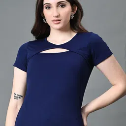 The Roadster Lifestyle Co Round Neck Cut-Out Short Sleeves Top-picture-23