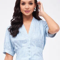 Harpa Floral Printed Puf Sleeves Top image 1