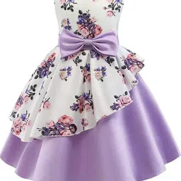 PURNKAMAAY TRENDZ Floral Print Satin Fit & Flare Dress-picture-2