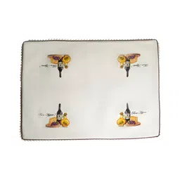 BAESD Off White & Purple Printed Rectangle Table Placemats image 4