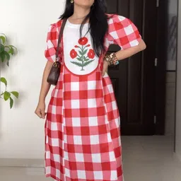 FFI Checked Round Neck Top With Trouser Co-Ords image 3