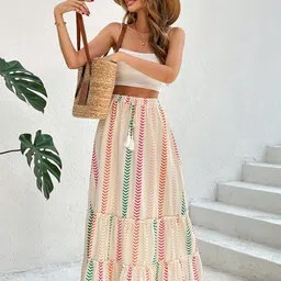 StyleCast Printed Tiered Maxi Skirt image 5