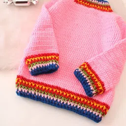 Woonie Kids Geometric Self Design High Neck Acrylic Pullover image 4