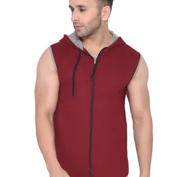 Blisstone Hooded Sleeveless Slim Fit Cotton T-shirt-image-16
