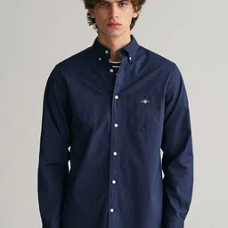 GANT Men Solid Button-Down Collar Cotton Casual Shirt-picture-16