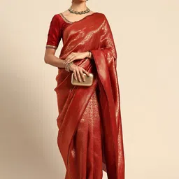 Smart Stree Woven Design Zari Silk Blend Kanjeevaram Saree-picture-37