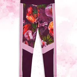 mothercare Girls Purple Floral Printed Leggings-image-29