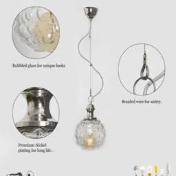 kapoor lampshades Rawley Clear Glass Hanging Light image 5