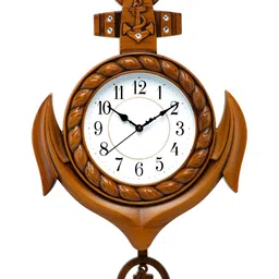 Attractionz Beige & White Round Textured Contemporary Wall Clock-picture-13