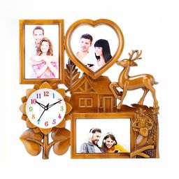 Attractionz Beige & White Textured Round Shaped Contemporary Wall Clock-picture-42