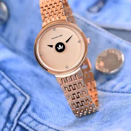 Franklord Women Brass Embellished Dial & Stainless Steel Bracelet Style Straps Analogue Watch F-119 RRLL-image-17