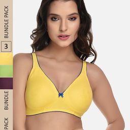 StyFun Pack of 3 Non-Padded Rapid-Dry Cotton Everyday Bra-picture-5