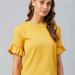CHIMPAAANZEE Mustard Yellow Solid Top-image-97