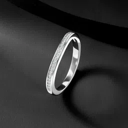 Silvora by Peora 925 Sterling Silver Rhodium-Plated Cubic Zirconia-Studded Finger Ring-picture-28