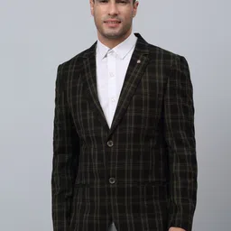Cantabil Checked Notched Lapel Single Breasted Formal Blazer-picture-44