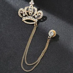 SYGA Men Stone Studded Lapel Pin Brooch-picture-25