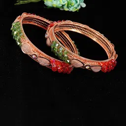 NMII Set of 2 Kundan Mirror & CZ-Studded Bangles-picture-23
