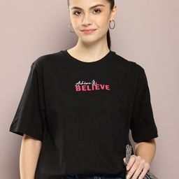 DILLINGER Women Typography Printed Oversized T-shirt-picture-31