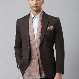 Tossido Men Orange & Blue Printed Stole& Pocket square image 1