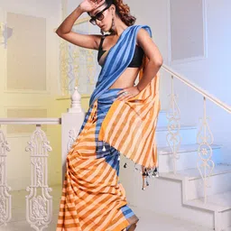 Charukriti Striped Woven Design Pure Cotton Saree-picture-12