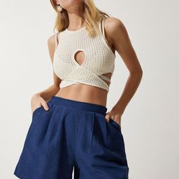 Happiness istanbul Women Mid-Rise Pure Cotton Regular Shorts-picture-8