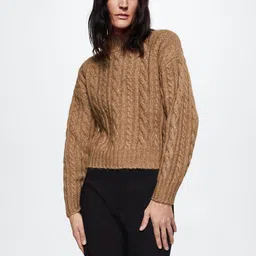 MANGO Women Sustainable Cable Knit Pullover-picture-15