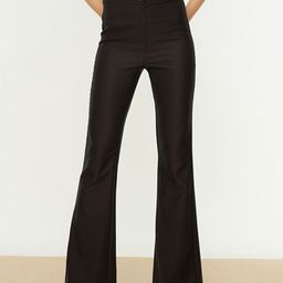 Trendyol Women Black Flared High-Rise Trousers-picture-19
