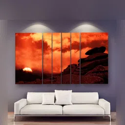 Casperme Red & Orange 6 Pieces  Wooden Wall Paintings-image-44