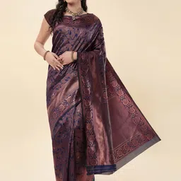 Areca Designer Floral Woven Design Zari Banarasi Saree-picture-12