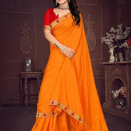 Om Shantam Sarees Woven Design Embellished Saree image 1