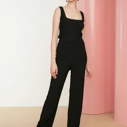 Trendyol Women Black Knitted Basic Jumpsuit with Styled Back-picture-36