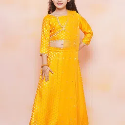 Aj DEZInES Girls Printed Ready to Wear Satin Lehenga Choli With Dupatta-picture-41
