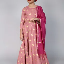 Aks Kids Girls Printed Ready to Wear Lehenga & Blouse With Dupatta-picture-35