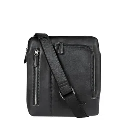 CALFNERO Men Black Leather Messenger Bag-picture-20