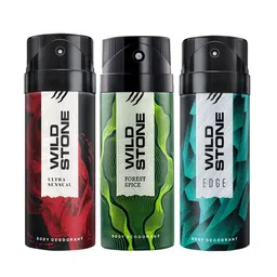 Wild Stone Men Pack of 3 Deodorant - 150 ml Each image 1