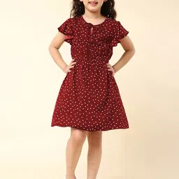 a.t.u.n. A T U N Maroon Crepe Dress-picture-38