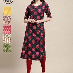 7Threads Women Multicoloured Summer Sheers Crepe Kurta-picture-46