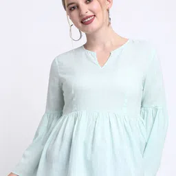 FAABRIQ Bell Sleeves Cotton Peplum Top-picture-21