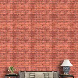 Jaamso Royals Red Brick Stone Self Adhesive Removable Wallpaper-image-43