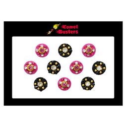 Comet Busters Pink & Black Embellished Round Shaped Bindis - 10 Pcs-picture-4