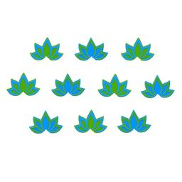 Comet Busters 10 Pcs Lotus-Shaped Reusable Designer Bindis - Green & Blue-picture-43