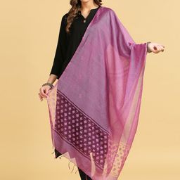 Dupatta Bazaar Striped Tasselled Organza Dupatta-picture-38