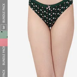 Soie Women Pack Of 3 Self-Design Hipster Briefs image 1