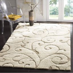 IMRA CARPET Beige Floral Shaggy Carpet-picture-7