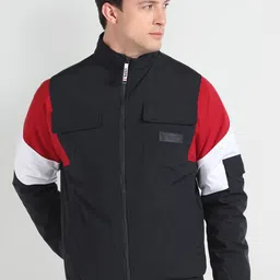 U.S. Polo Assn. Denim Co. Colourblocked Mock Collar Bomber Jacket-picture-34