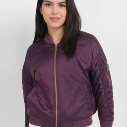 Allen Solly Woman Stand Collar Bomber Jacket-picture-2