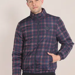 U.S. Polo Assn. Checked Mock Collar Reversible Bomber Jacket-picture-14