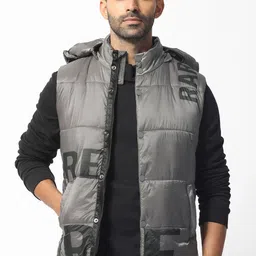 RARE RABBIT Men Clovex Puffer Printed Hooded Jacket image 3