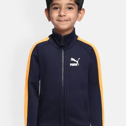 Puma Boys Navy Blue Iconic T7 Bomber Sustainable Jacket-picture-22